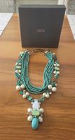 Wunderschoenes Filini Collier, Türkis/Weiss