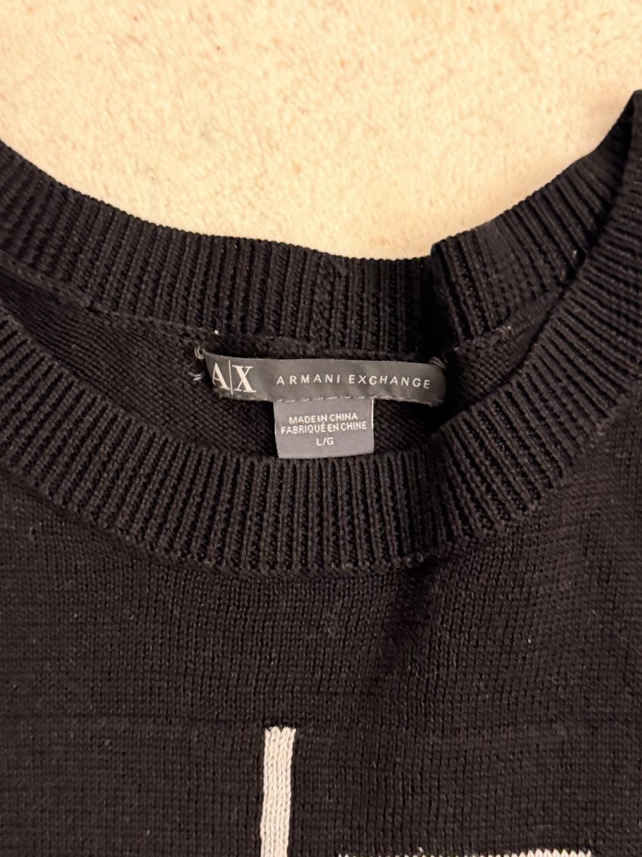 Armani Pulls & Sweat-shirts: Armani Exchange Strickpullover schwarz mit Logo, Gr. L – D'occasion à Männedorf par mic_y26r 1