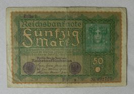 REICHSBANKNOTE 50 MARK von 1919