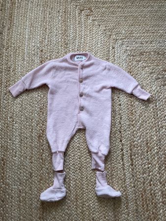 Molo Merino Wolle Fleece Strampler Overall 62/68 3-6M Engel