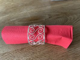 6 Serviettenringe aus Metall