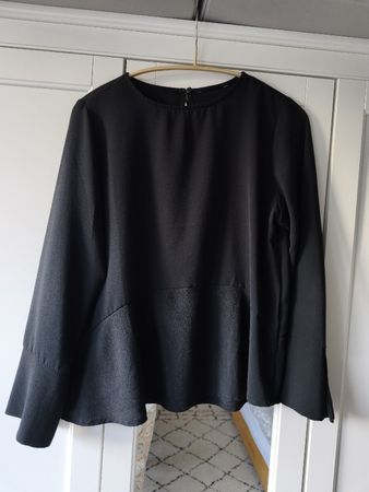 Peplum blouse, black, M