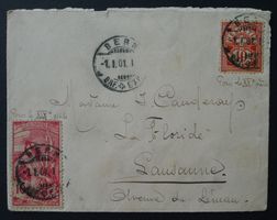 UPU 1900, Brief von BERN, Mischfrankatur gleicher Wertstufe