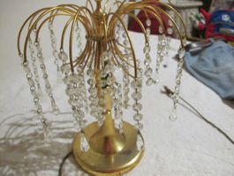 Tischlampe Mit Hängende Kristallen Sehr Schön Vintage