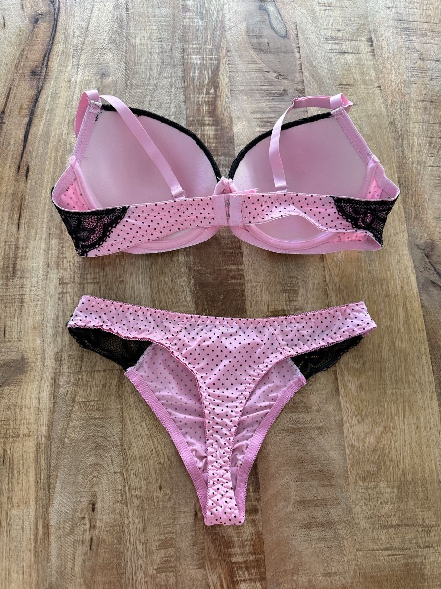 Altra biancheria intima: Dessous Set 85C Rosa Schwarz Spitze Slip M/L – Usato da Lugano venduto da rebecca.wardrobe 1