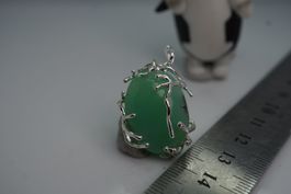 Chrysopras  Australien   Gefasst    Anhänger edel Ästchen