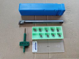 Hartmetall Bohrstange 12mm + Wendeplatten für Drehbank / CNC