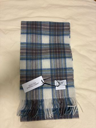 Schal James Pringle Weavers Wolle kariert neu mit Etikett