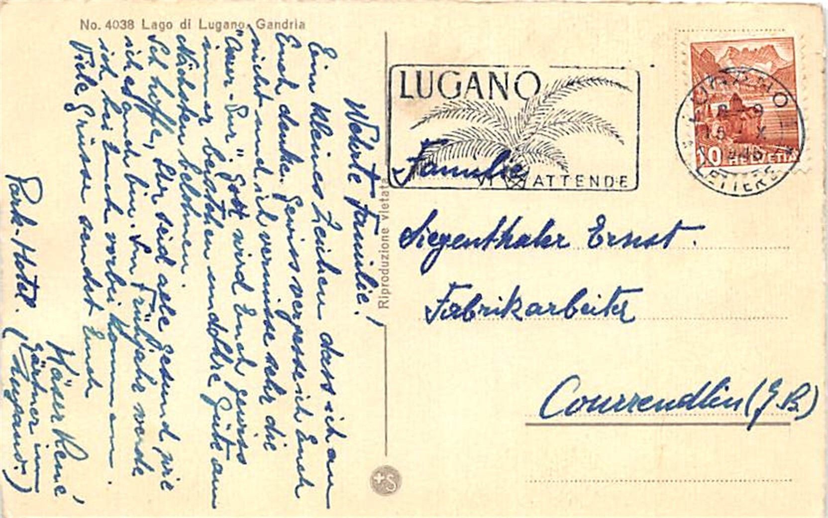 Cartoline postali: Gandria – Usato da Ottikon b.Kemptth. venduto da Neptun1974 1