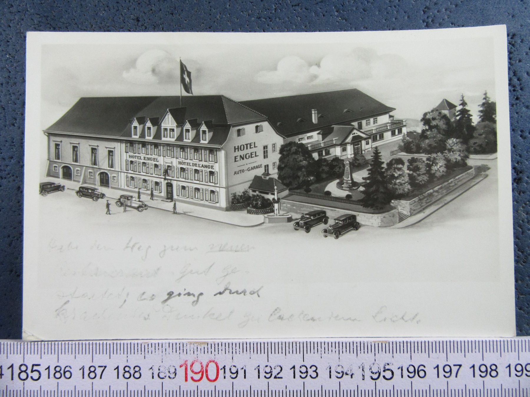 Cartoline postali: LIESTAL BL AK HOTEL ENGEL 1942 MARKER – Usato da Ettingen venduto da Hausi4711