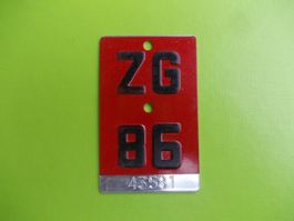 Zum 40. Geburtstag ! ... Velonummer / Fahrradnummer ZG 86