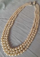 Elegante Collana vintage di perle finte a Tre Fili