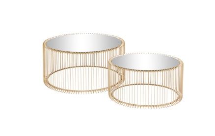 Kare Tavoli: KARE Design Wire Couchtisch  2er-Set  Champagner – Usato da Stäfa venduto da semiko87