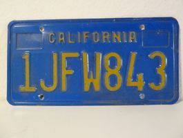 US Nummernschild Autonummer License Plate CALIFORNIA 1JFW843