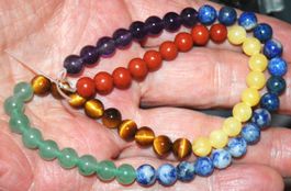 Stein Perlen Strang L-8135 – 7 Chakra Perlen 6mm 39cm
