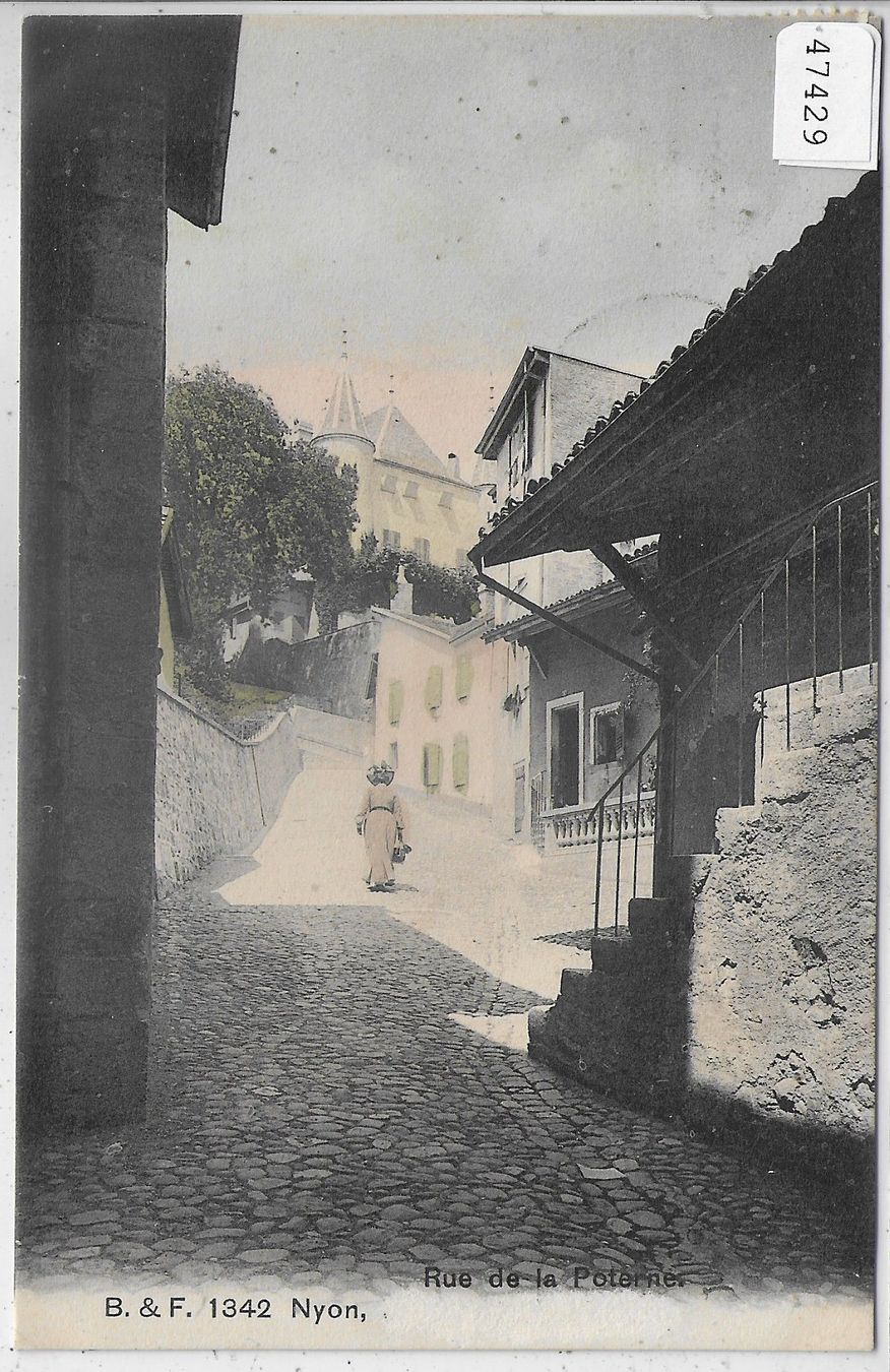 Cartoline postali: Nyon - Rue de la Poterne - animee – Usato da Ettingen venduto da Kartenplanet