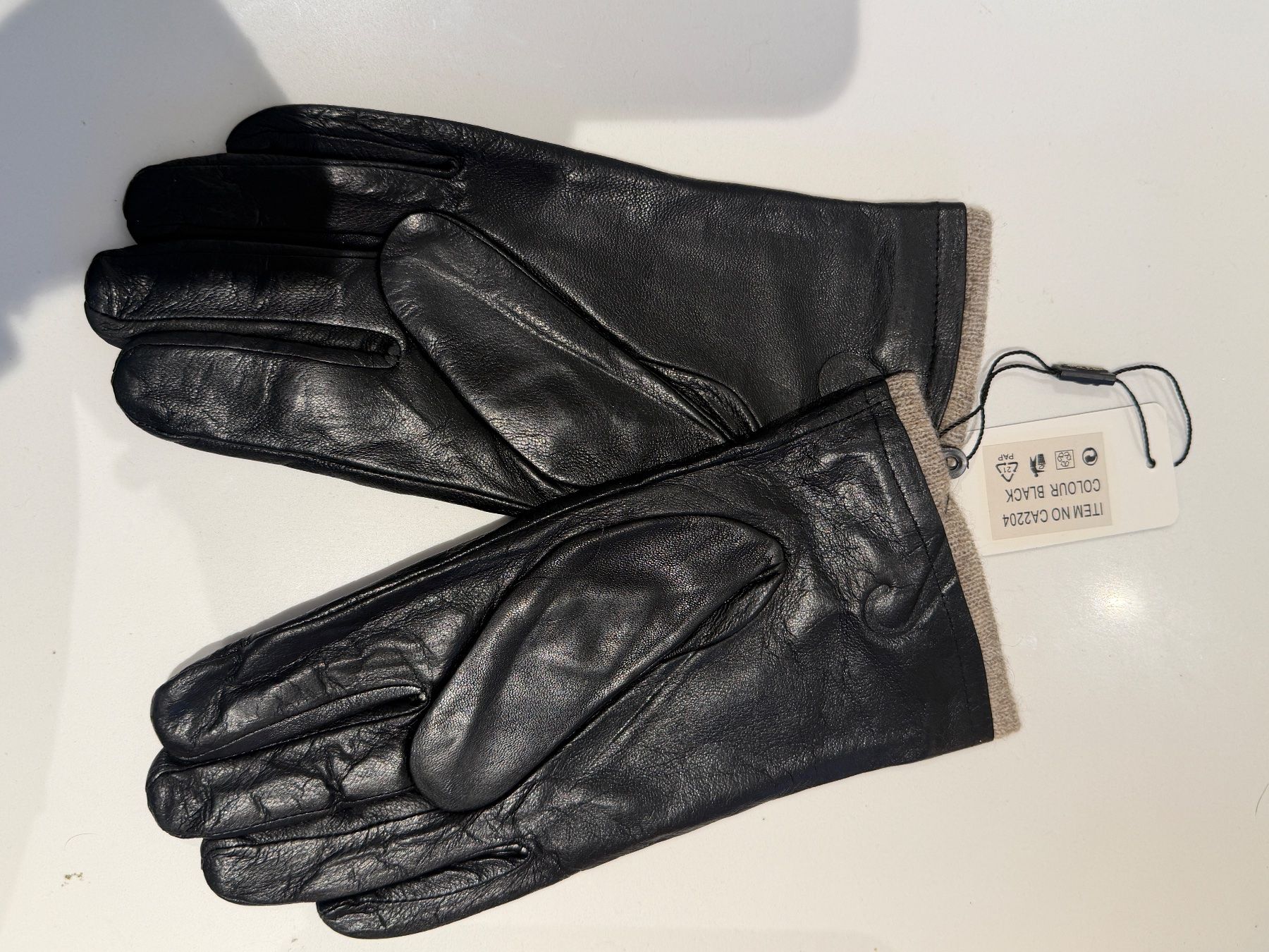 Sonstige Accessoires für Herren: Echt Leder Finger Handschuhe mit Stofffutter xxl schwarz – Neu und originalverpackt aus Wolfhalden von frischi1973