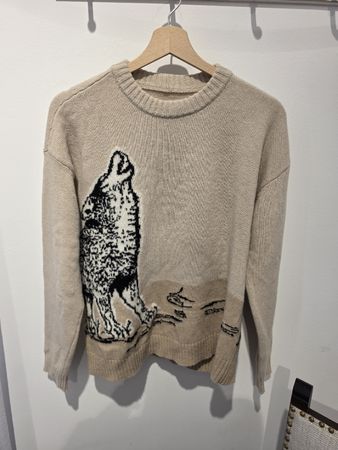 Emporio Armani Pullover Wolf Motiv beige Grösse S