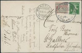 1913 - Flugpost - Vorläufer - Lugano - Karte
