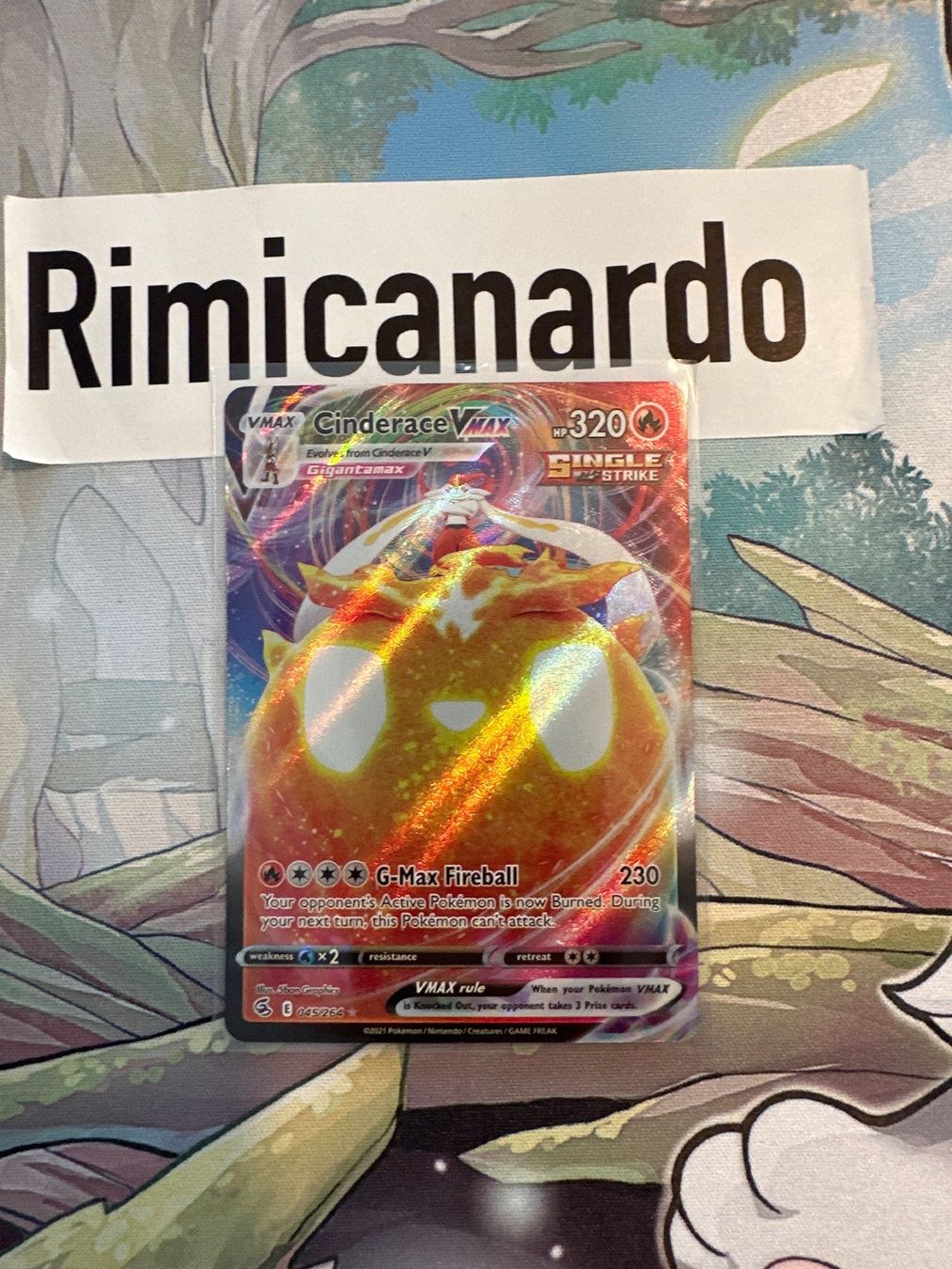 Pokémon Carte collezionabili: 045/264 Single Fusion Strike Cinderace VMax Pokemon EN – Usato da Niederweningen venduto da rimicanardo