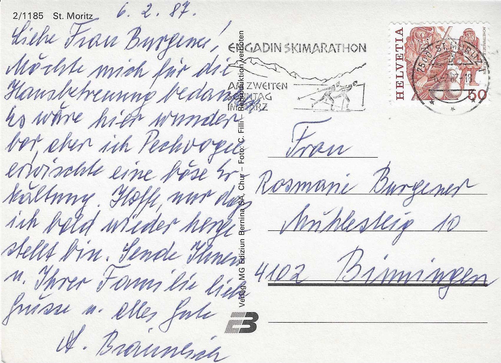 Cartoline postali: St.Moritz GR – Usato da Rothrist venduto da Stranglehold 1