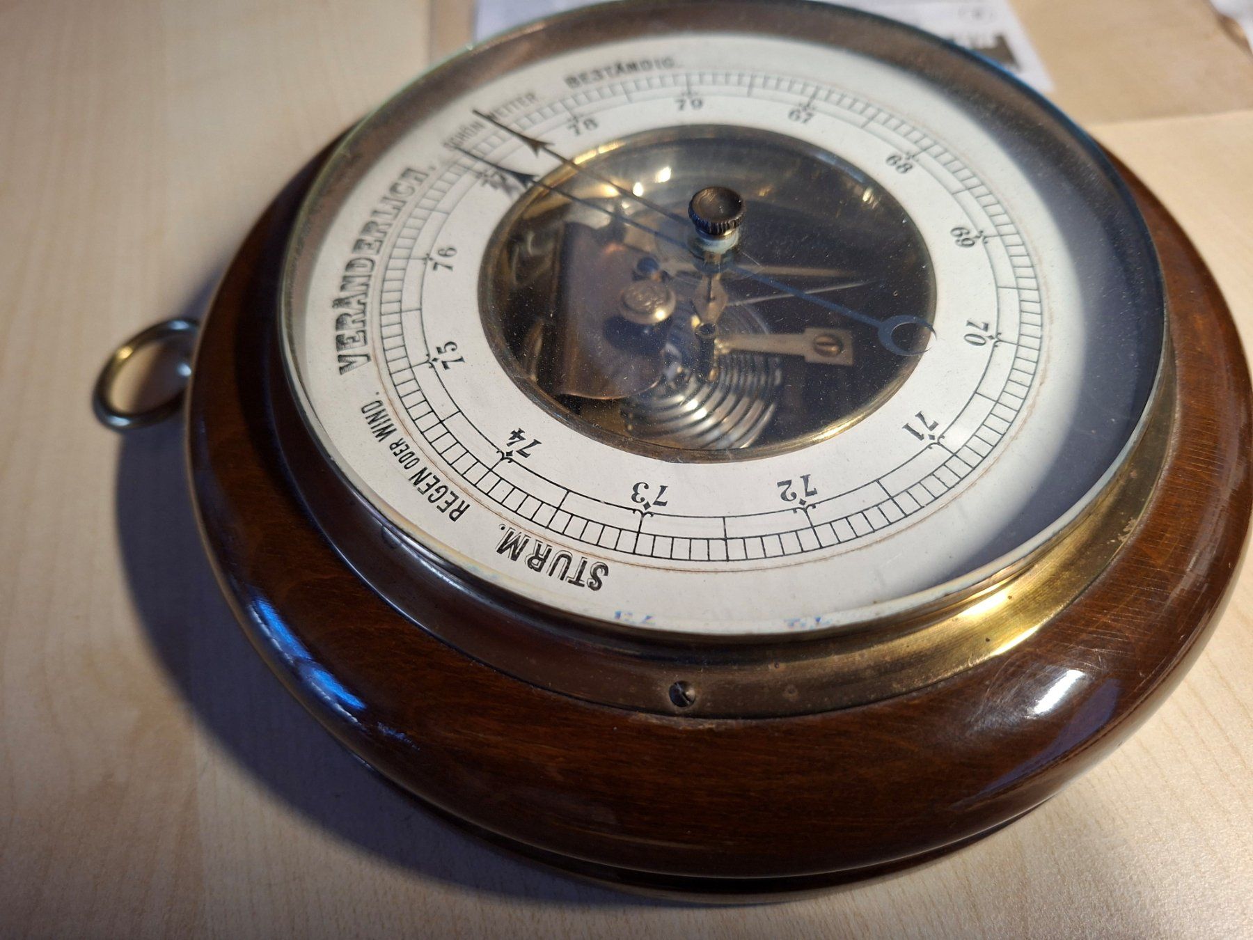 Sonstige antike Technik & Geräte: Barometer Holz Messing gebraucht – Gebraucht aus Niederwil AG von Stein1 1