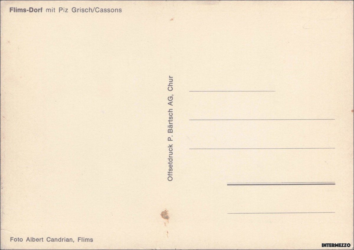 Cartoline postali: Flims GR // Dorf Piz Grisch Cassons – Usato da Basel venduto da intermezzo12 1