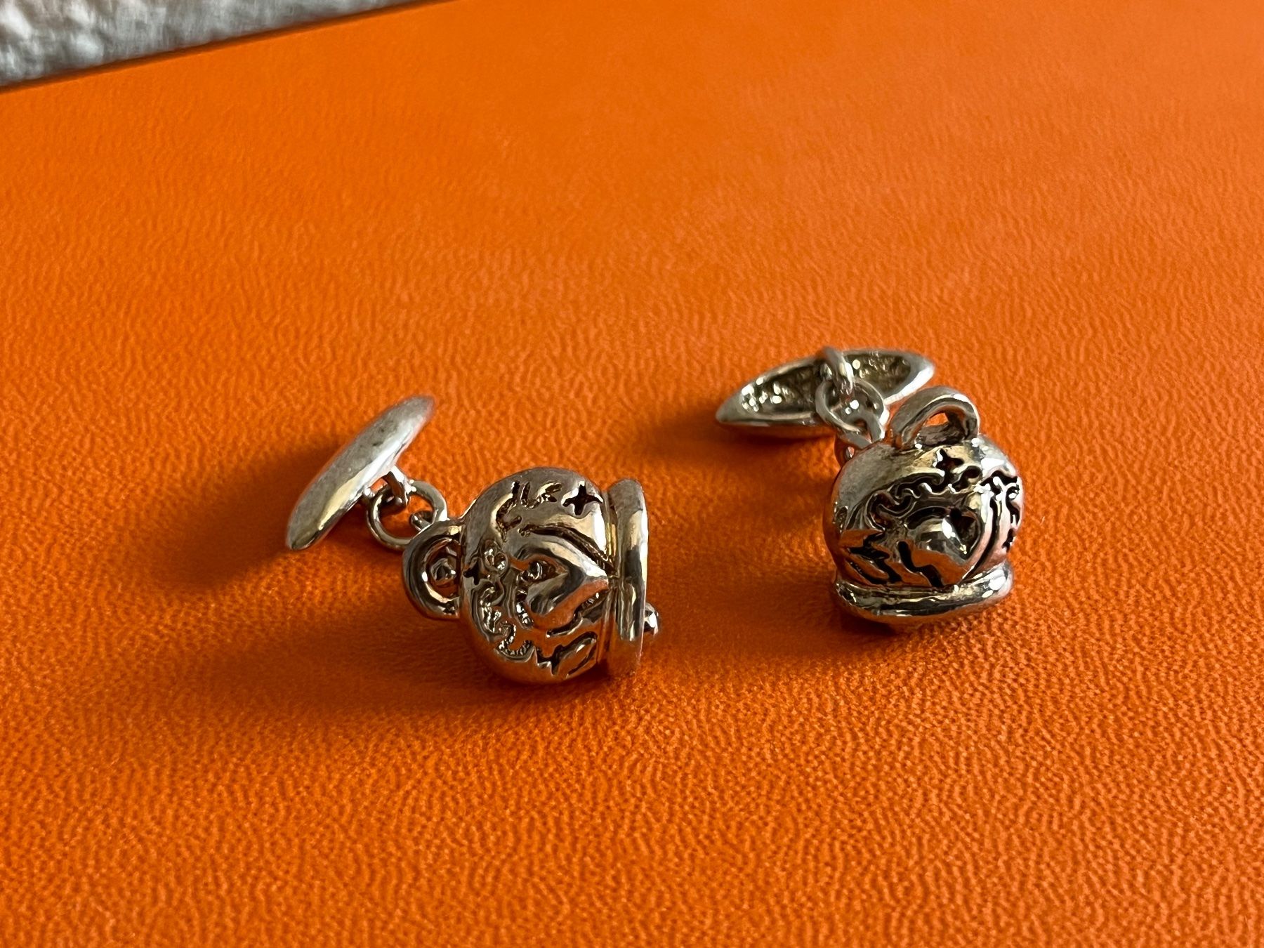 Manschettenknöpfe: CHANTECLER Capri silver cufflinks gemelli campanella – Gebraucht aus Lugano von LVC 2