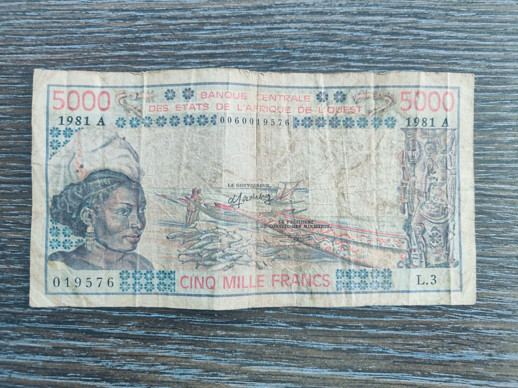 Banknoten: WAS 5'000 Francs 1981 !!!!! – Gebraucht aus Flaach von Lonzo99