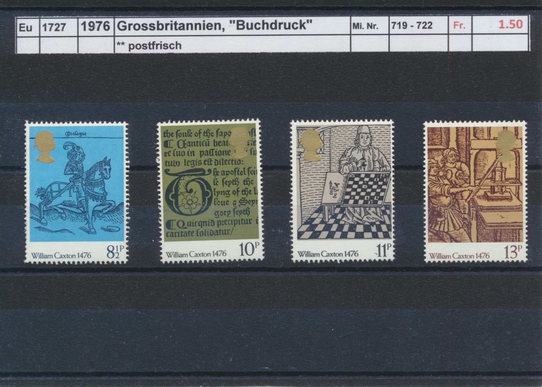 Tutti i francobolli: 1976 Grossbritannien, "Buchdruck", ** postfrisch – Nuovo (secondo la descrizione) da Winterthur venduto da Zupogeru