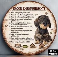 SÜSSES 2D DEKOSCHILD *DACKEL EIGENTUMSRECHTE* NEU