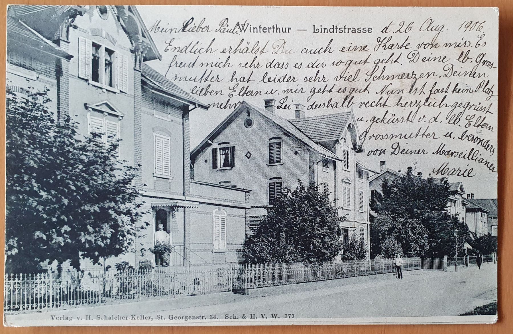Cartoline postali: Winterthur  - Lindtstrasse 1906 – Usato da Kreuzlingen venduto da Rschweiz1