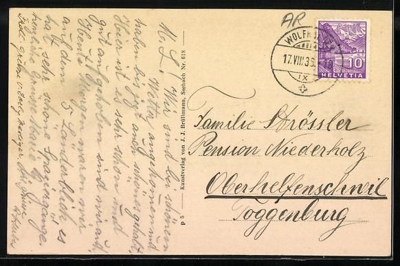 Cartoline postali: Wolfhalden /Appenzell, Pension Friedheim – Usato da Berlin venduto da bartko-reher 1
