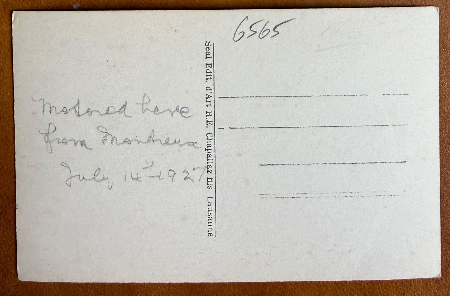 Ansichtskarten: St. Bernard - Personnages devant l'Hospice 1927 – Gebraucht aus Lutry von Ediego 2