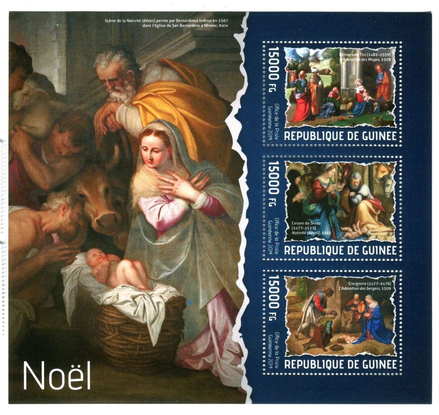 Alle Briefmarken: Block "Weihnachten". Guinea. – Neu und originalverpackt aus Basel von Butsch5