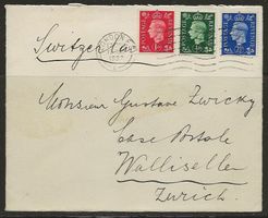 1937 Grossbrit. 4d Brief von London nach Wallisellen