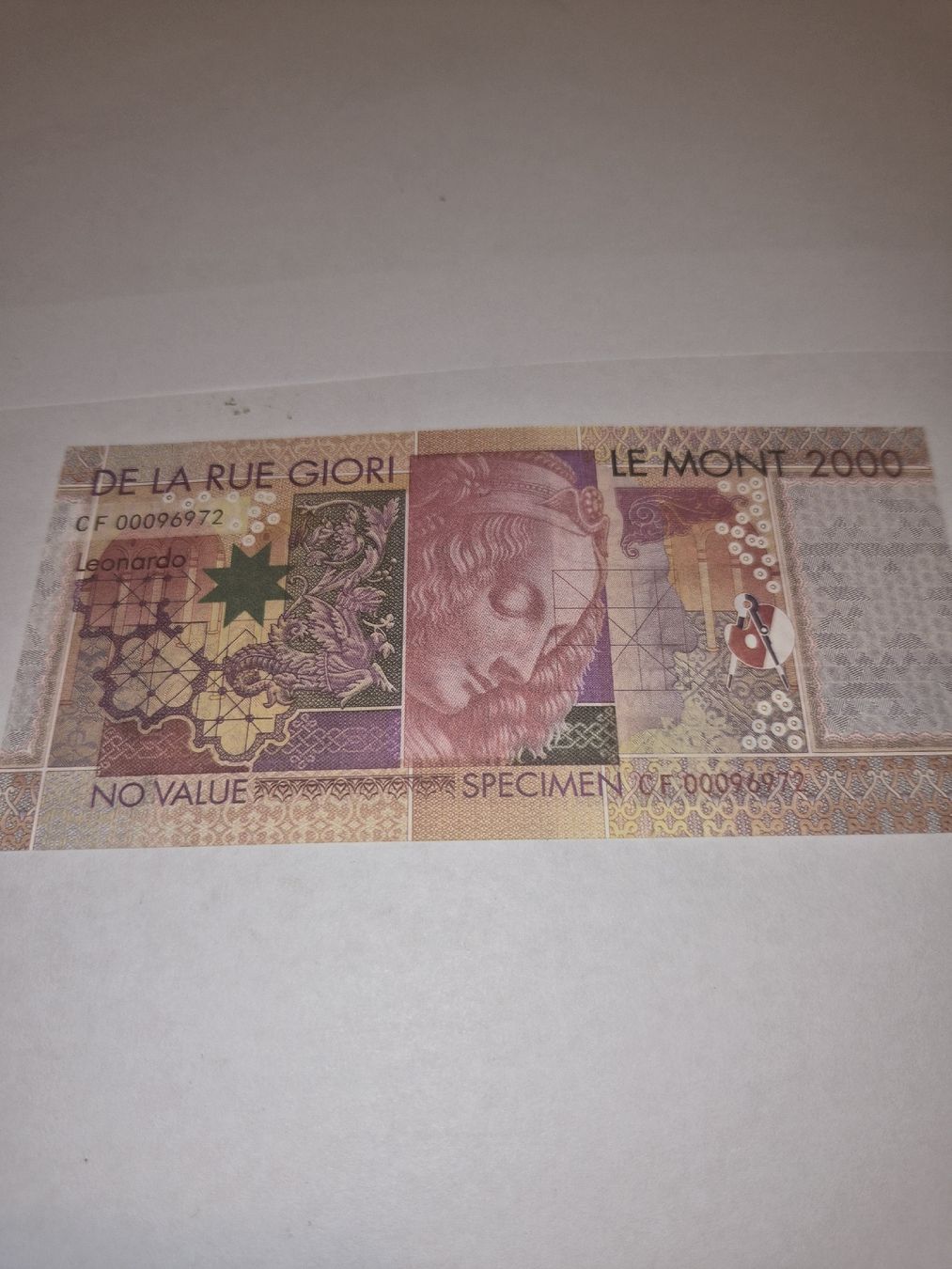 Billets de banque: Billet commémoratif Leonardo Da Vinci – Neuf (Voir description) à Senèdes par hen_fw8b 1