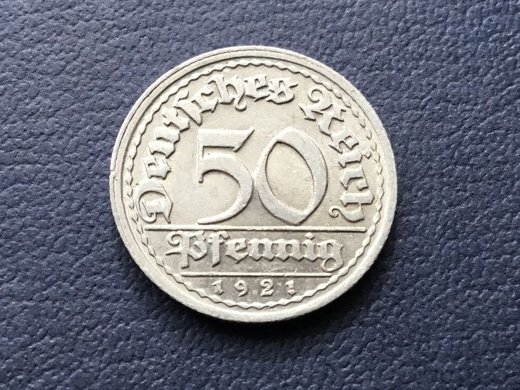 Alle Münzen: 50 Reichpfennig 1921 J. – Gebraucht aus St. Margrethen SG von alfapeugeot10 1