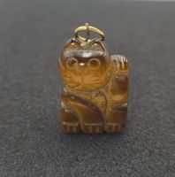Gold 750 Katze Tigerauge Anhänger