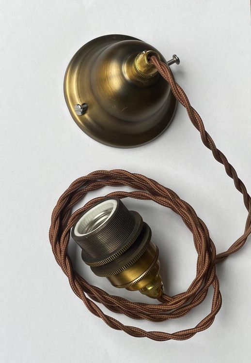 Lot De 2 Douilles E27 Vintage Aluminium Bronze – 220V Avec Interrupteur Rotatif – Style Rétro Pour Lampe LED, Plafonnier, Déco Bar