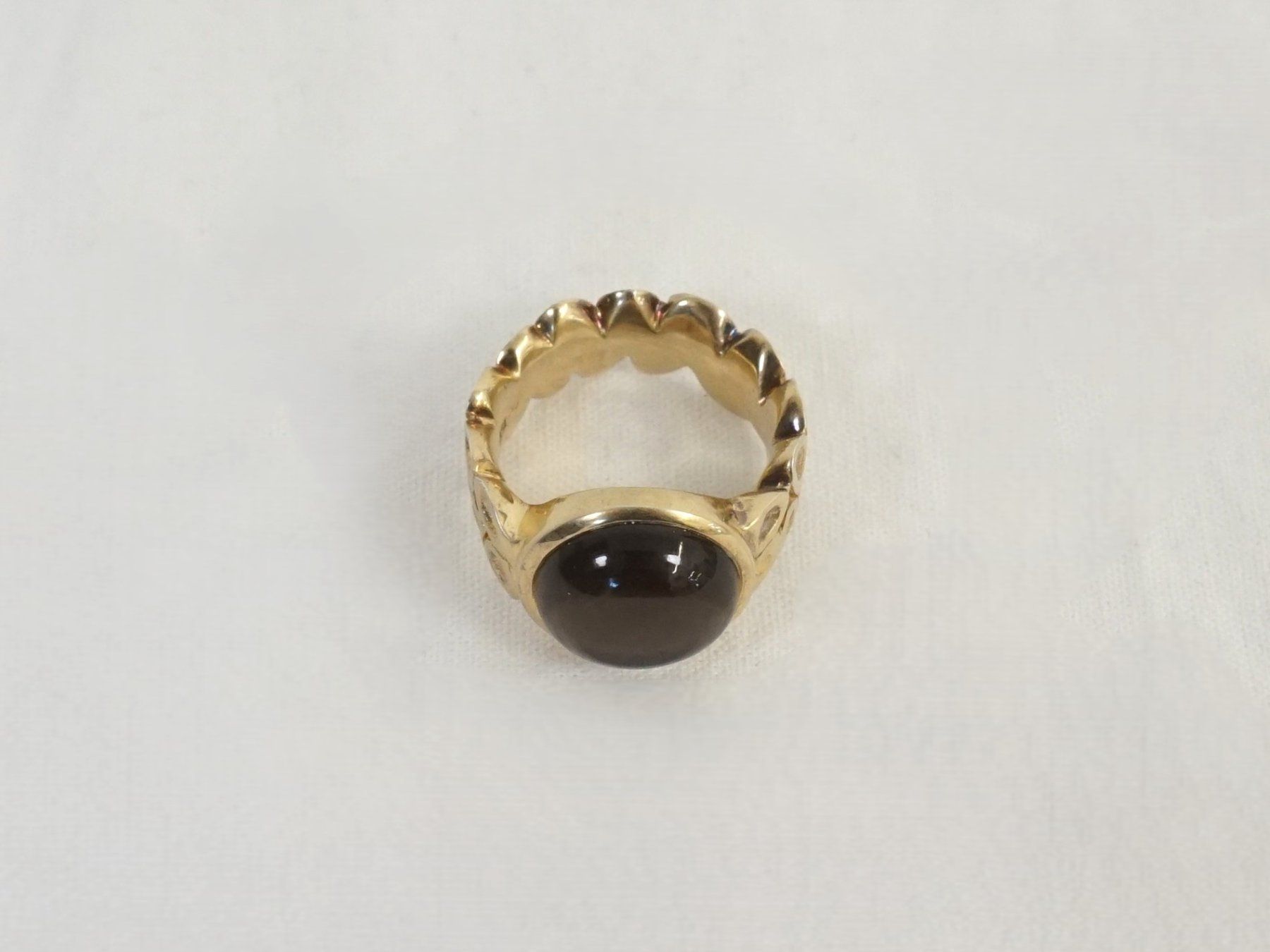 Anelli: goldfarbener Silber-Ring mit braunem Schmuckstein – Usato da Pratteln venduto da Restwert_Pratteln 1