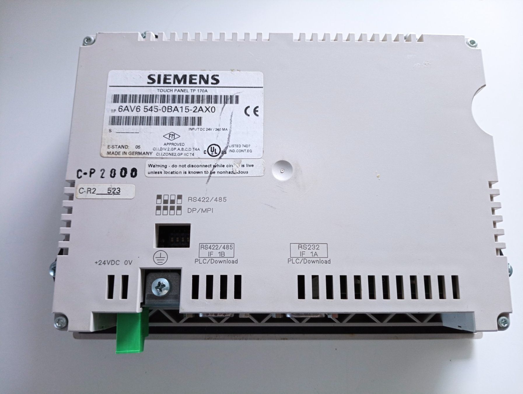 Siemens Componenti elettronici: Siemens SIMATIC TOUCHPANEL TP170A / 6AV6545-0BA15-2AX0 – Usato da Ufhusen venduto da HKSC 1