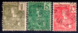INDOCHINA 1904 3 MARKEN TYPE GRASSET GESTEMPELT - AX128