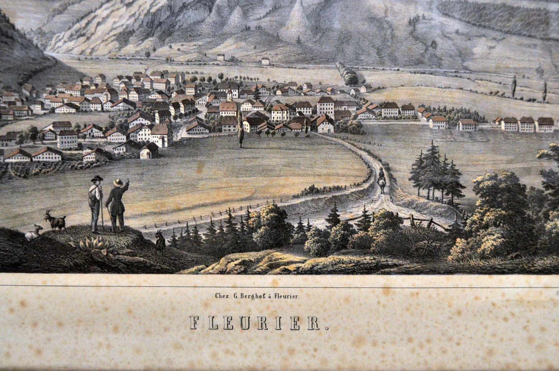 Stiche: Gravure "Fleurier" – Gebraucht aus Neuchâtel von Neuchatel 3