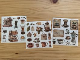 Sticker Aufkleber Scrapbook Kaffee Coffee Nostalgie 3