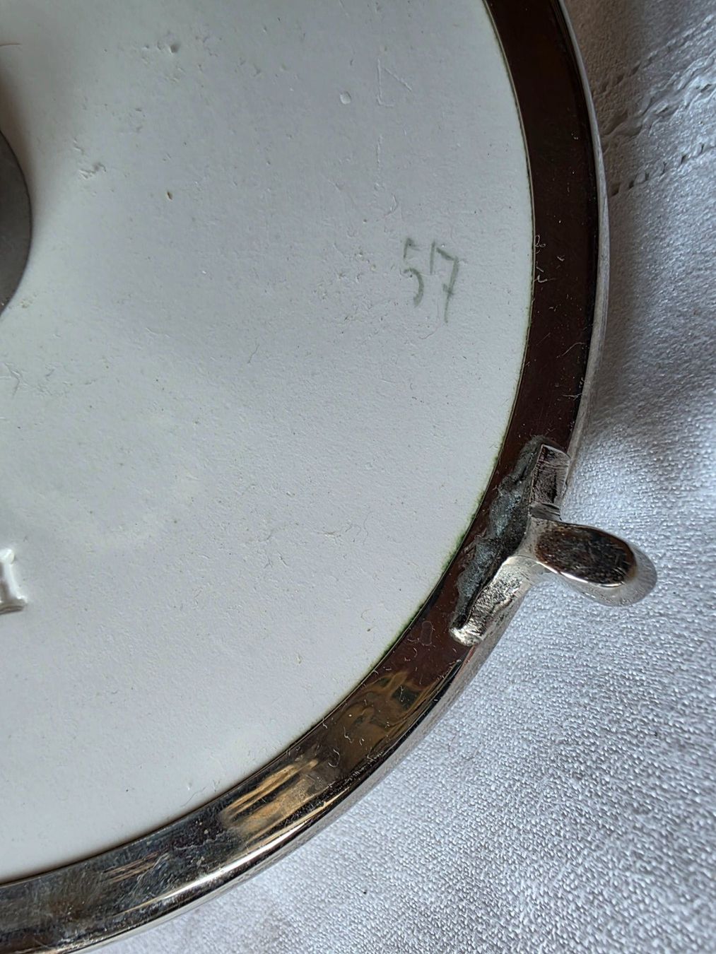 Piatti: antike Etagere silbernes Metall Emaille Servierer – Usato da Walterswil BE venduto da Lonitti 6