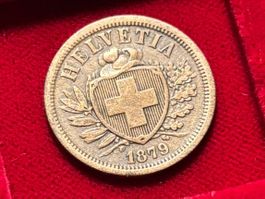Schweiz 2 Rappen 1879 vzgl Schild mit Freiheitshut