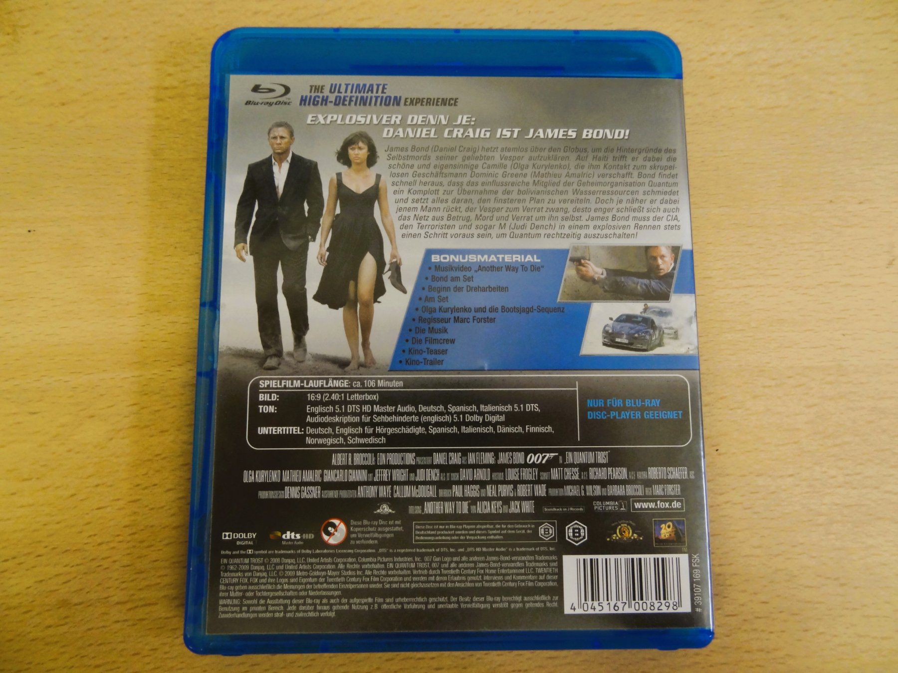 Tutti i DVDs: Blu-Ray - Ein Quantum Trost - James Bond 007 - Daniel Craig – Usato da Amlikon-Bissegg venduto da riestig 2