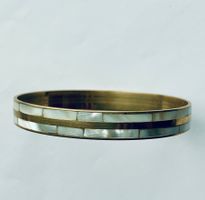 Vintage Armreif Messing Perlmutt