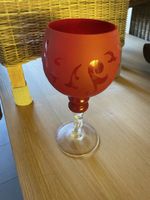 Rote Glas Vase im Kelch Design - Herbst Dekoration 🍂